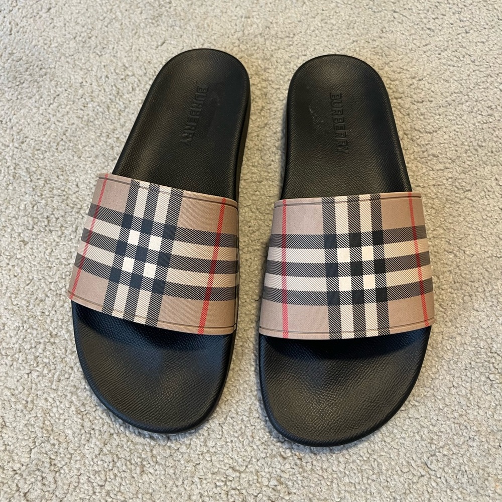 Burberry Men Check Slide Sandal